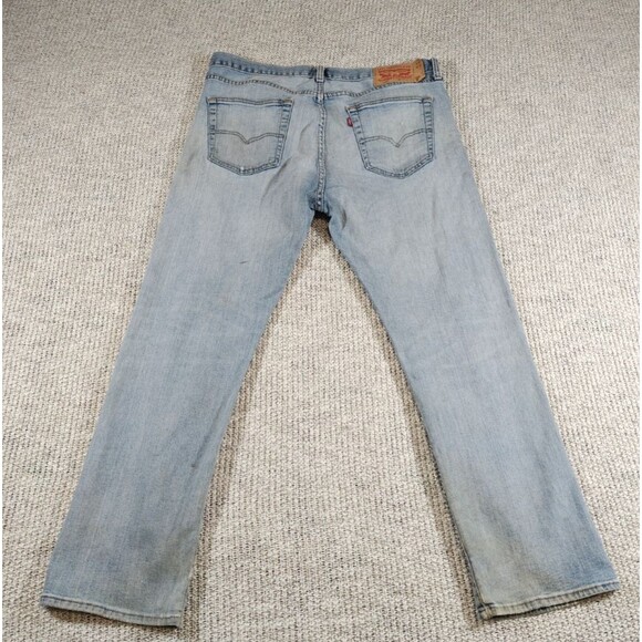 Levi's 501 Button Fly Jeans Men's 36x27 (Tag 36x30)Distressed Light Straight Leg - Picture 12 of 16